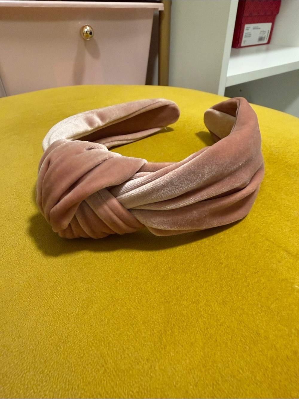 Blush Velvet Knotted Headband